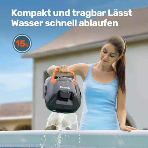41kdoqqkwcl.jpg Gosvor Akku Poolsauger 90 Min Reinigungszeit, Einfach Bedienen, Selbstparkfunktion, Ideal für 80 ㎡ Oberirdische Pools |