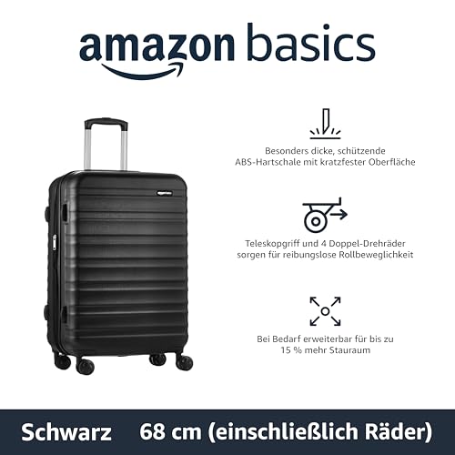 41pamhkv56l.jpg Amazon Basics Hartschalen Koffer für Business-Reisen - 68 cm, Schwartz - Robust und perfekt für lange Flüge