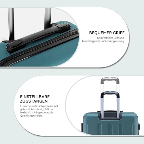 41q2bnhs5el.jpg BEIBYE Hartschalen Koffer für Reisen - 4 Rollen, M-L-XL-Set (Dunkelgrün)