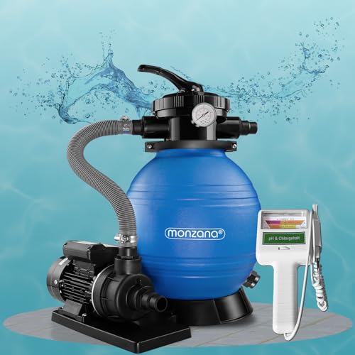 41sqlqdtxl.jpg MONZANA® Sandfilteranlage Pool Selbstansaugend - Für professionellen Einsatz in großen Beckungen mit 10.200L/h Leistungs