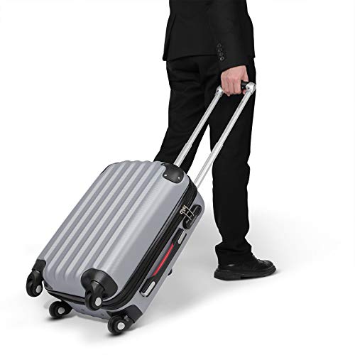 41sybaryf9l.jpg Monzana Hartschalenkoffer Trolley Silber Business Koffer 4 Rollen Alu-Teleskopgriff Reisekoffer Sehnsuchten