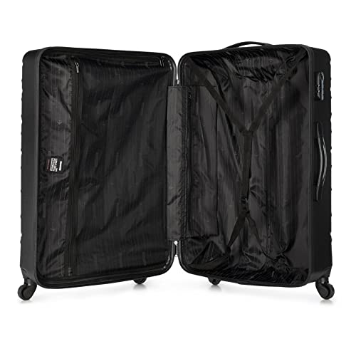 41te4ymni3l.jpg Reisekoffer Trolley XL Schwarz Hartschale ABS 4 Spinerzahlenschloss | Großer Reisekoffer für Handgepäck Schwarz ABS 4 S