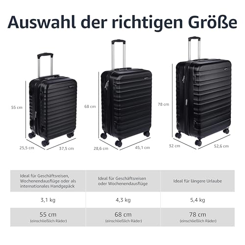 41wmx2 izrl 1.jpg Amazon Basics Hartschalen Koffer für Business-Reisen - 68 cm, Schwartz - Robust und perfekt für lange Flüge