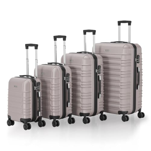 41x phr9tal.jpg Juskys Hartschale Kofferset Reisekoffer - leicht, geräuscharme 360° Rollen, Zahlenschloss, Champagner | Juskys Reisekof