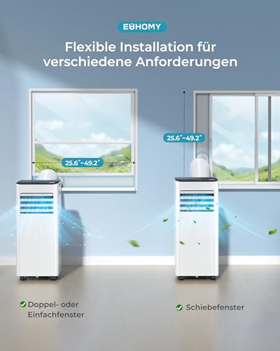 41xjgxlqqml.jpg Mobile Klimaanlage 9000 BTU mit Abluftschlauch | Leiser Betrieb <48 dB | Für Räume bis 25 m² | Digitaldisplay + Fernbedi
