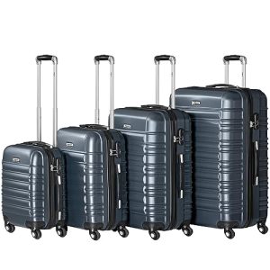 Zelsius Hartschalenkoffer Set 4 Stück | ANTHRAZIT | 4 Rollen, Zahlenschloss, Innen Trennwand & Groß fürconteiner | Zels