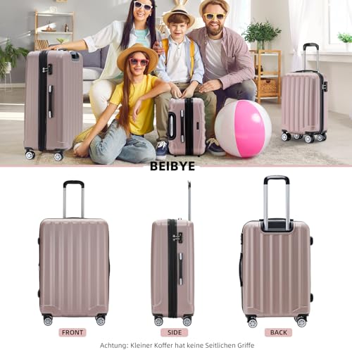 512rsjurudl.jpg BEIBYE TSA-Schloß Reisekoffer mit Gepäckrollen Lange Größe Rosa Gold