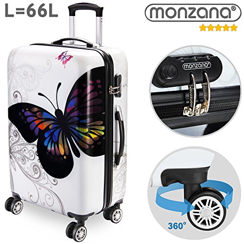 514kdwct9al.jpg Deuba MONZANA® Reisekoffer Hartschalenkoffer Trolley Koffer | ABS | gepolsterte PC | Teleskopgriff | gummierte Zwillings