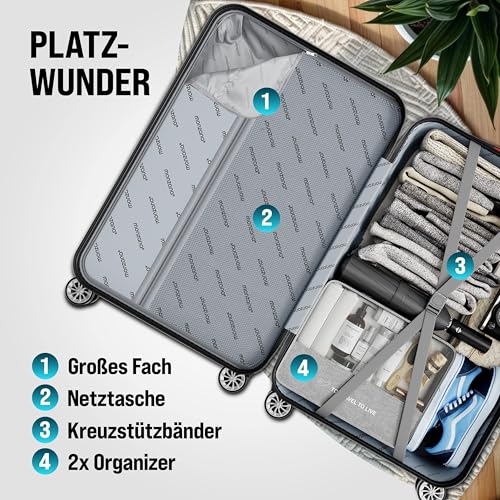 515br0txucl.jpg Monzana Reisekoffer Set - M-L-XL - Hartschalenkoffer mit Schloss & Organizer