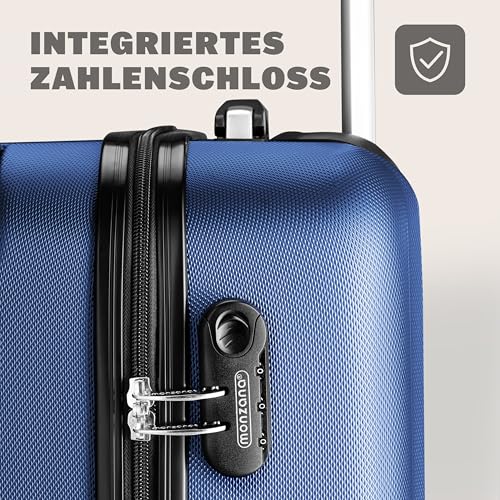 515negp2zl.jpg Monzana Hard Case Handgepäck XL Blau Reisekoffer Zahlenschloss Kantenschutz 4 Rollen Teleskopgriff