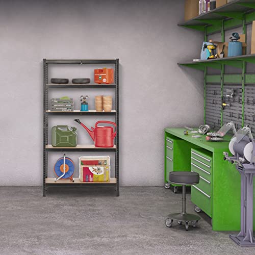 5165lpa2mql.jpg RelaxdaysSchwerlastregal HBT 180x100x30 cm, 1250 kg Tragkraft, schwarz für Keller und Garage