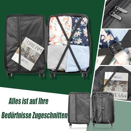 5167w5tukvl.jpg LEADZM Reisekoffer Set 3 Teilig + 4 Rollen + Zahlenschloss | Silbergrau für Business Reisen (Style 1) LEADZM ABS Reise