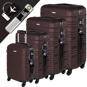 Devillo Hard Shell Trolley Koffer für Reisen - großartige Schutzqualities, 4 Rollen, ABS-Hartschale, Teleskopgriff - 4T