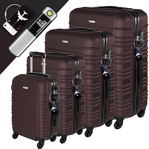 516cpjrhofl.jpg Devillo Hard Shell Trolley Koffer für Reisen - großartige Schutzqualities, 4 Rollen, ABS-Hartschale, Teleskopgriff - 4T