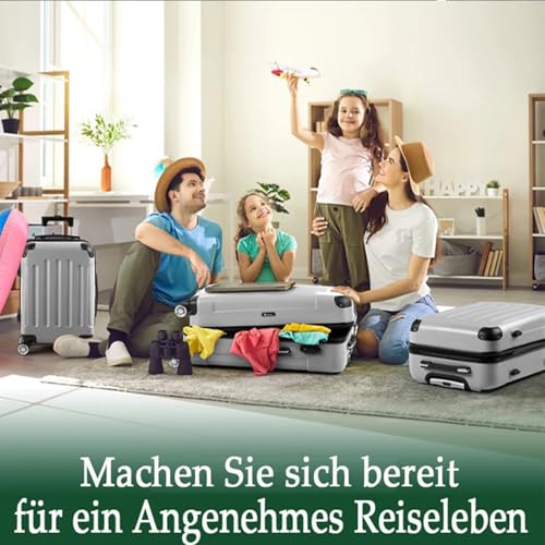 516xl9t39ll.jpg LEADZM Reisekoffer Set 3 Teilig + 4 Rollen + Zahlenschloss | Silbergrau für Business Reisen (Style 1) LEADZM ABS Reise