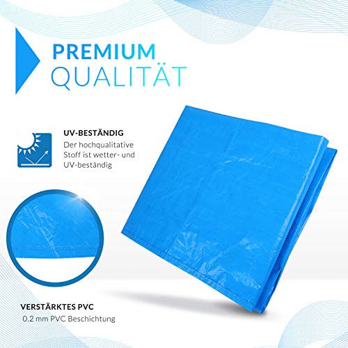 517caqonxyl.jpg Monzana Trampolin Abdeckung blau UV-beständig Wetterschutz | Monzana Trampolin Abdeckung Ø 244 cm reißfest Trampolinsch