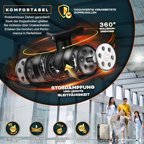 519nk2trlnl.jpg Tillvex Reisekoffer Set 4 Rollen Hartschale XL | TSA Schloss Gepäckwaage | perfekt für Familien | ideal für Reisen | 6 R