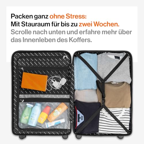 519anvupvsl.jpg Travely Polycarbonat Reisekoffer Groß 77cm XL - Robust & Verlässig für Geschäftsreisen und Ferien - Sanfte Rollen, TSA S