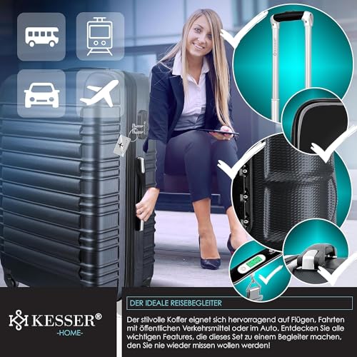 51ai8hrfkll.jpg Kesser Reisekoffer Hartschalen-Koffer | Anthrazit, 120L, 4 Rollen, Teleskopgriff, Kofferwaage & Gepäckanhänger
