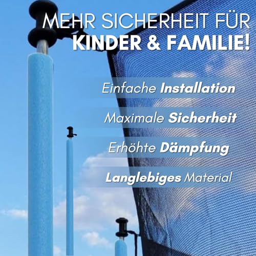 51bruhxlvol.jpg 16x Wetterfestes Schaumstoff Polster für 92cm Trampolin - Sicherheitsstangenschutz inkl. Kappen – Stoßdämpfend & EU-Manu