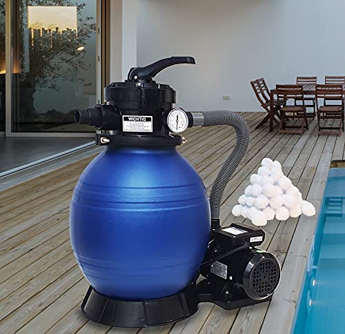 51c1ptmpans.jpg DMS® Sandfilteranlage für Pool 10200 l/h, 4-Wege Ventil, einfache Steuerung, Filterkessel bis 20Kg Sand SFA-01