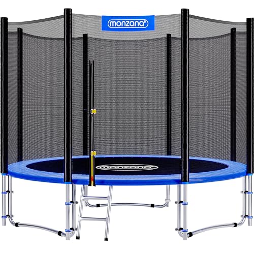 51ddd2ubipl 1.jpg Monzana® Trampolin Ø 183 cm TÜV SÜD GS Zertifiziert für Kinder Gartentrampolin - inkl. Sicherheitsnetz, Leiter & Zubehör