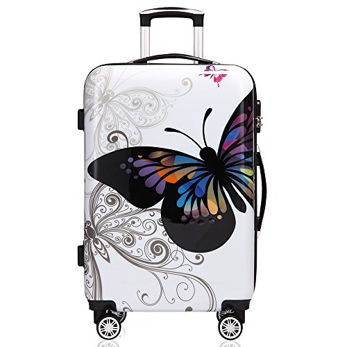 51dmr8edsll 1.jpg Deuba MONZANA® Reisekoffer Hartschalenkoffer Trolley Koffer | ABS | gepolsterte PC | Teleskopgriff | gummierte Zwillings