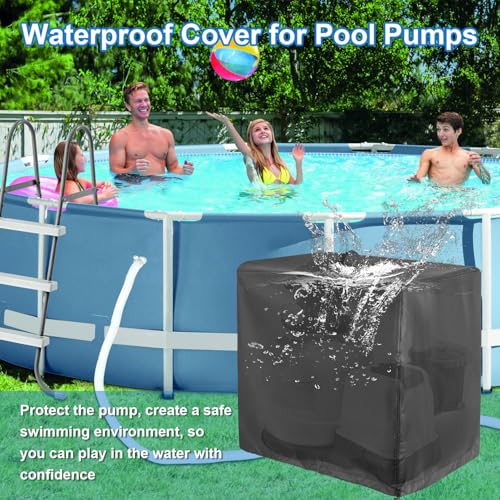 51du4p3 frl.jpg Poolpumpe Abdeckung Oxblood Tuch Wasserdicht für Sandfilter | Poolpumpe Abdeckung Oxford Tuch Vollbezug 84x61x86cm | Po