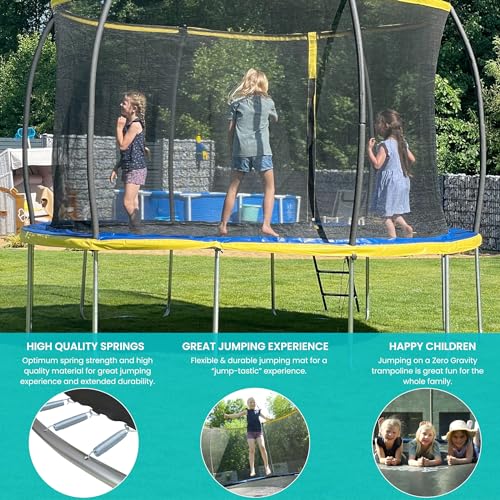 51hei3fiyl.jpg Zero Gravity Outdoor Trampolin - Sturmsichere Gartentrampoline inkl. Leiter - Für Familie & Freunde - 366cm Durchmesser