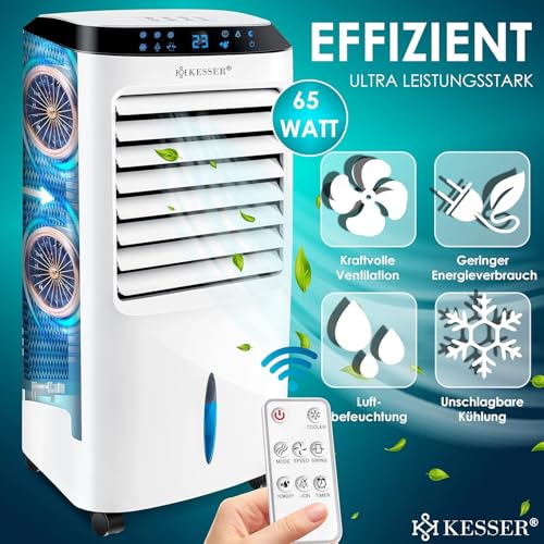 51ho7ybsgzl.jpg Kesser® 4in1 Mobile Klimaanlage | Fernbedienung | Luftkühler | Zuhause | Coolungsfunktion | 10L Tank | Inklusive Kühlakk