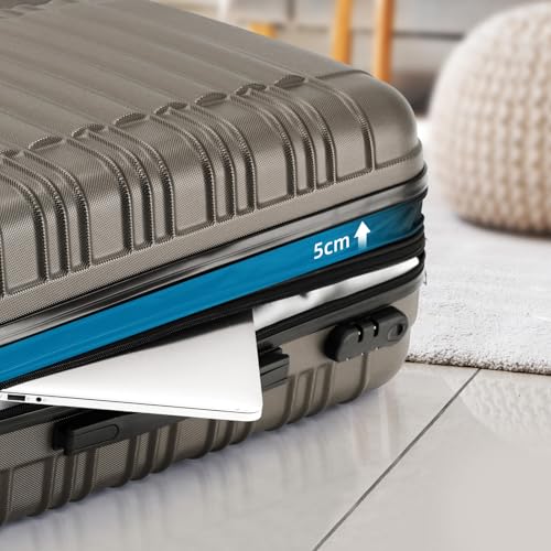 51ieb3emg5l.jpg BEIBYE Hartschalen Koffer Trolley - Perfekt für Familienreisen mit Zwillingsrollen (Coffee, Set)