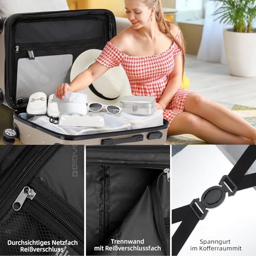 51iksxgk8xl.jpg BEIBYE Zwillingsrollen Reisekoffer für Erwachsene - Hartschale, 2066 M-Ton Chiffon-Mitrollen, M-Size, Perfekt für Urlaub
