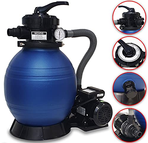 51iqye b9rs.jpg DMS® Sandfilteranlage für Pool 10200 l/h, 4-Wege Ventil, einfache Steuerung, Filterkessel bis 20Kg Sand SFA-01