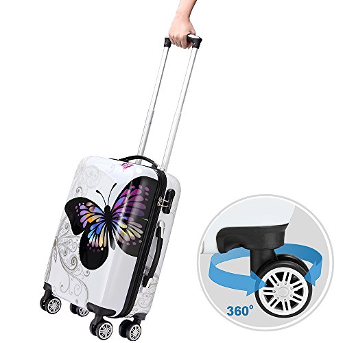 51jn6qae1sl 1.jpg Deuba MONZANA® Reisekoffer Hartschalenkoffer Trolley Koffer | ABS | gepolsterte PC | Teleskopgriff | gummierte Zwillings