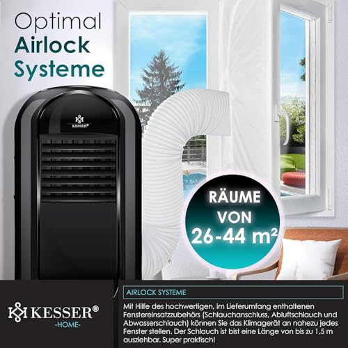 51ktc1s7hcl.jpg KESSER® Klimaanlage Mobil Schwarz - Kühlen, Luftentfeuchten, Lüften, Ventilator 9000 BTU/h, Klima, Fernbedienung und Tim
