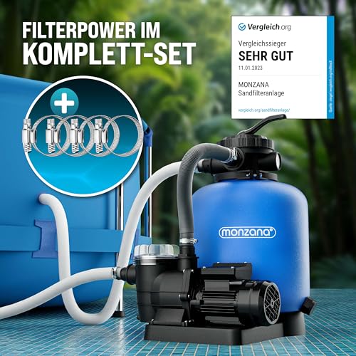 51l8d67gsl.jpg Monzana® Sandfilteranlage + 9960L/h bis 35.000L Pool + Selbstansaugend + Schwimmbadbesitzer + Poolinhalt + hohe Leistung