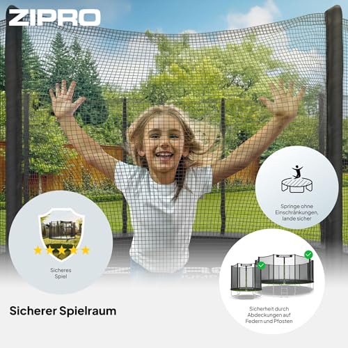 51lqgapgjl.jpg ZIPRO JumpPro Outdoor Trampolin für Kinder mit Außennetz UV-Schutz