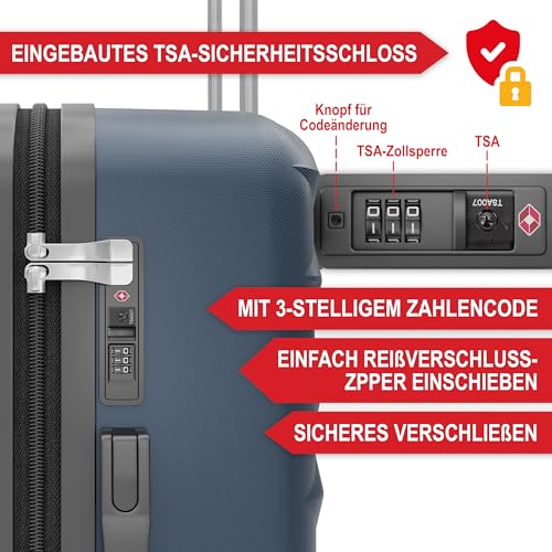 51lnxqmrnul.jpg Onbest Premium Kofferset 4-TLG. – Hartschalenkoffer mit TSA-Lock und USB-Anschluss – ideal für Business-Reisen und Famil