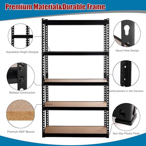 51paqrauw8l.jpg PACHIRA Verstellbares Schwerlastregal, hohe Tragkraft bis 750kg, ideal für Küche und Büro, robustes Garagenregal 183 x 9