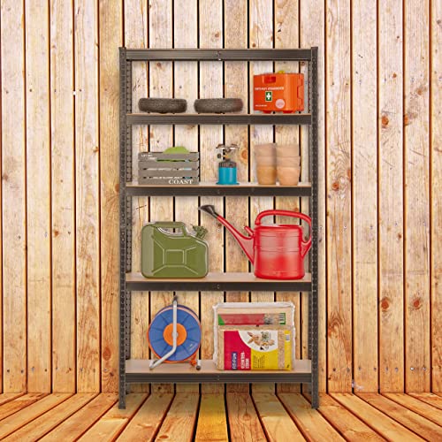 51pp3ujv2l.jpg RelaxdaysSchwerlastregal HBT 180x100x30 cm, 1250 kg Tragkraft, schwarz für Keller und Garage