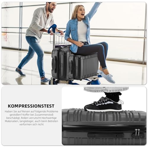 51pu934vlcl.jpg BEIBYE Zwillingsrollen Reisekoffer für Familien (Schwarz, M) BEIBYE Hartgepanzerte Zwillingsrollen Reisekoffer (Schwar