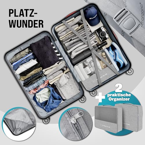 51qaomvbzdl.jpg Monzana 3TLG. Reisekoffer TSA Schloss Schwarz M-L-XL