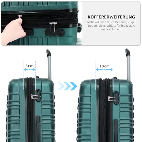 51sjcvoxhml.jpg BEIBYE Reisekoffer Hartschale Dunkelgrün XL