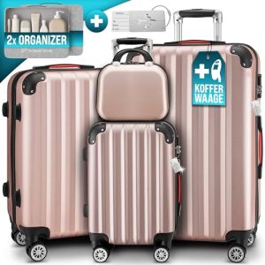 Monzana Reisekoffer Set - M-L-XL - Hartschalenkoffer mit Schloss & Organizer