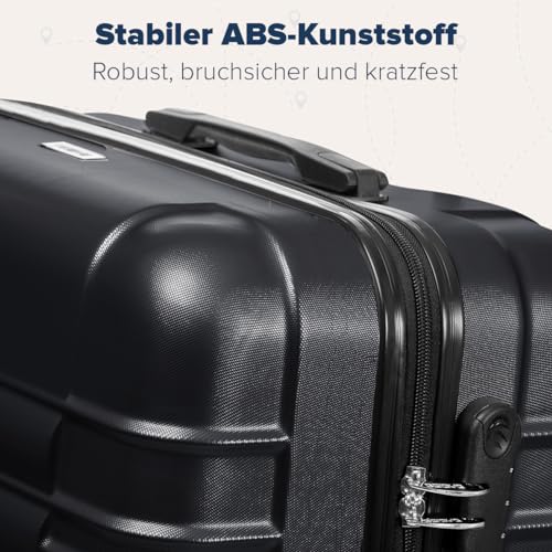 51umjwlz9al.jpg TRVLMORE Reisekoffer Set - Hartschalenkoffer 3 Stück - Schwarz, Ideal für Familien, Urlaubsreise-Sets