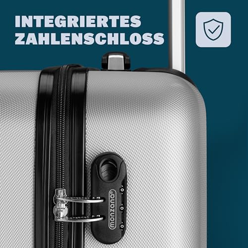 51uqtyti8cl.jpg Monzana Reisekoffer ABS Hard Case SilberXL Teleskopgriff Zahlenschloss Kantenschutz