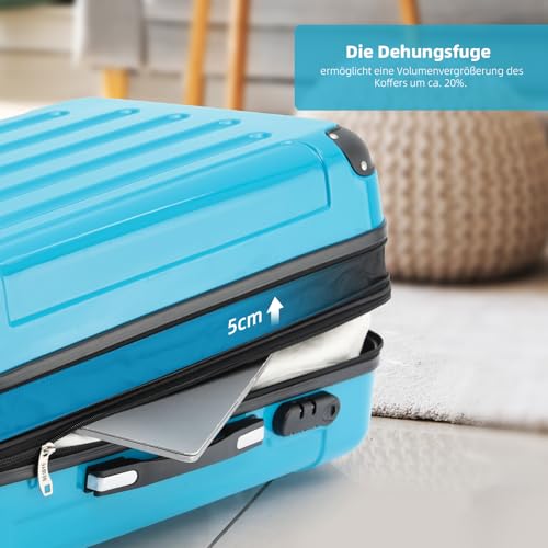 51vaoufrwzl.jpg BEIBYE Zwillingsrollen Reisekoffer in M-L-XL-Set (Türkis, M)
