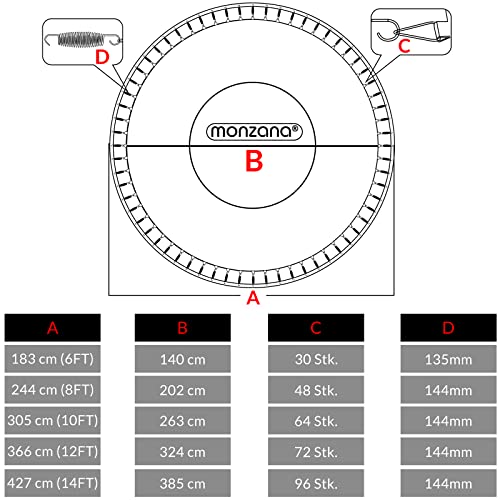 51vtvqqf3l.jpg Monzana Trampolin Sprungtuch 305 cm Ø für Kinder im Garten UV-beständig 50-150 kg