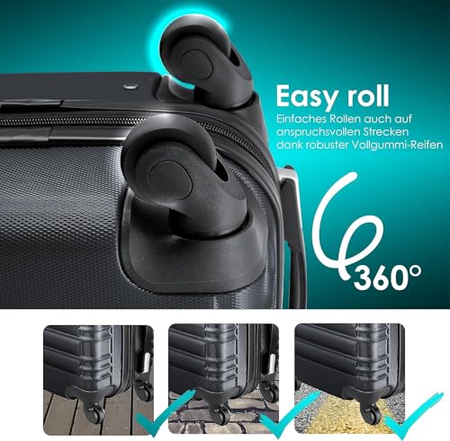 51x2qyevuxl.jpg Kesser Reisekoffer Hartschalen-Koffer | Anthrazit, 120L, 4 Rollen, Teleskopgriff, Kofferwaage & Gepäckanhänger
