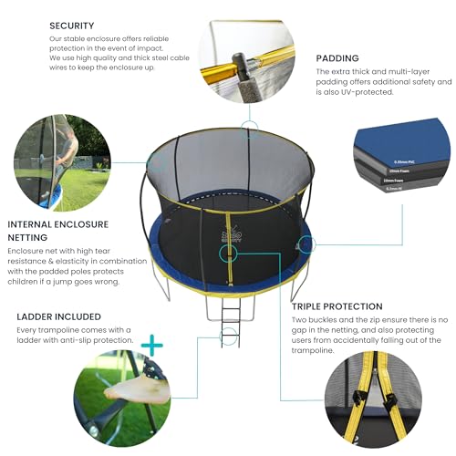 51xbvix62gl.jpg Zero Gravity Outdoor Trampolin - Sturmsichere Gartentrampoline inkl. Leiter - Für Familie & Freunde - 366cm Durchmesser